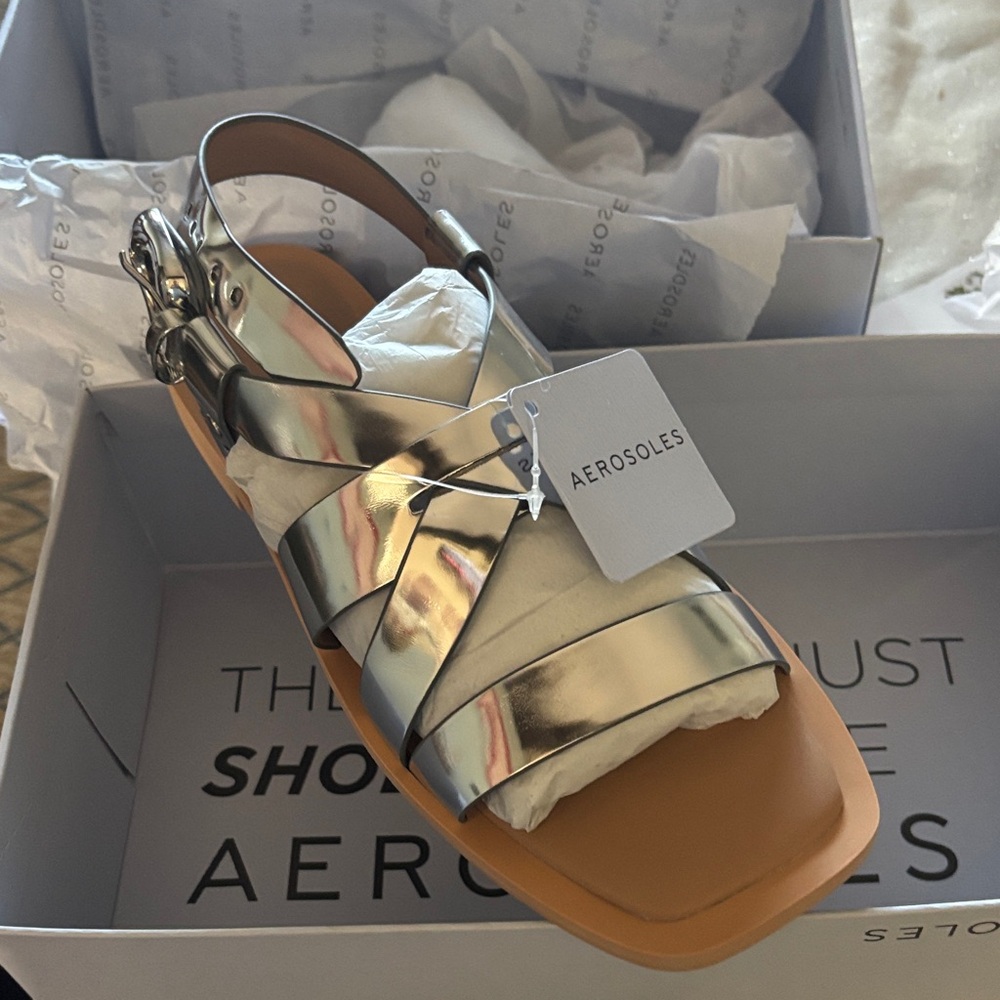AEROSOLES Women's Metallic Sandals